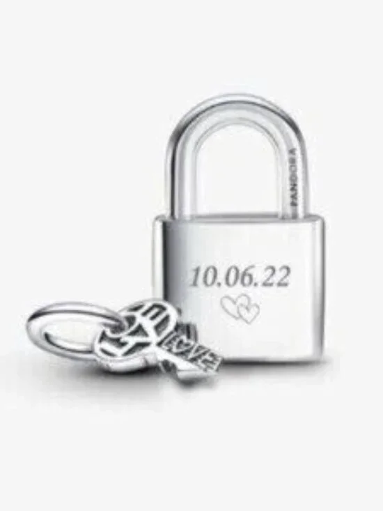 Pandora Padlock and Key Dangle Charm - Picture 2 of 5